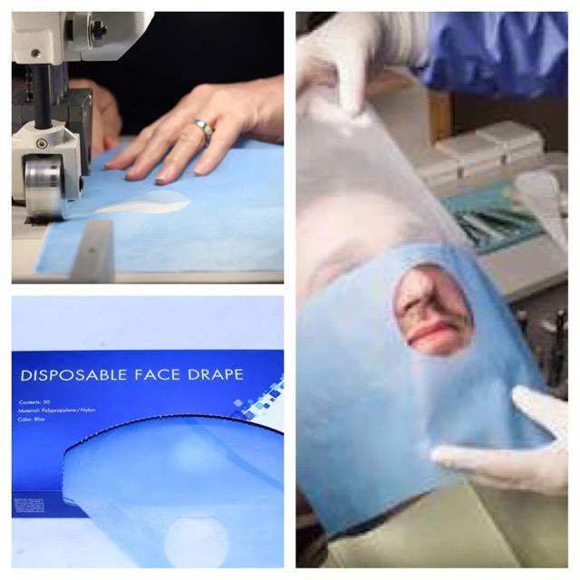 Disposable Face Drapes with Viewing Mesh – Clean, Comfortable Coverage for Light-Duty Use (50 / pack)