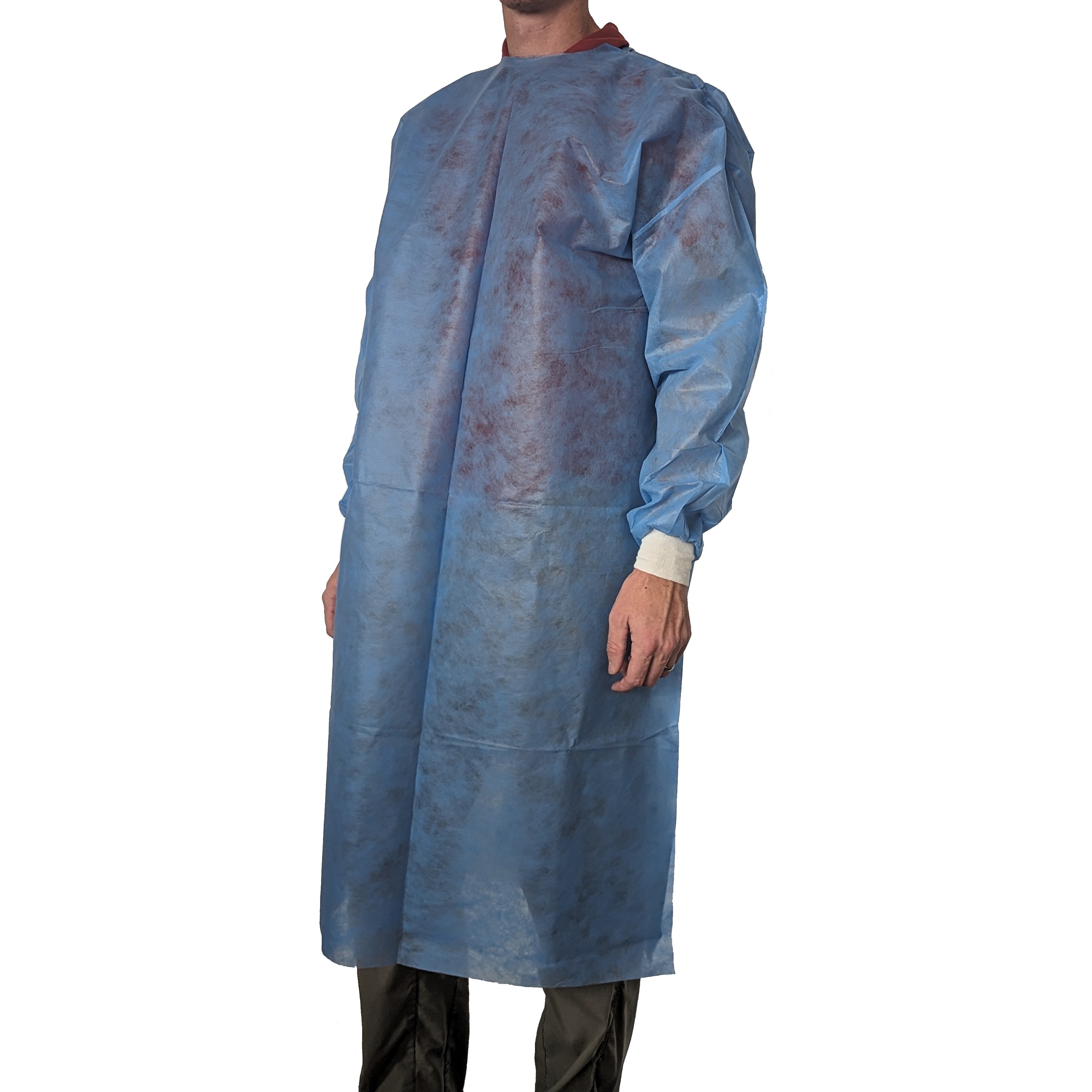 Airgas - N33GOWN-L2-RGLG - National Safety Apparel Regular/Large Blue  National Safety Apparel 3 Ounce Polyester Gown With Tie In Back Closure